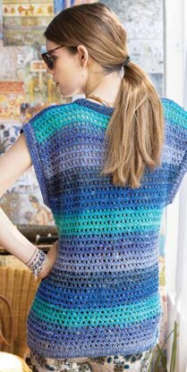 Cable Tie Vest in Noro Geshi - 16765 - Downloadable PDF