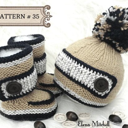 Knitting Baby Shoes Baby Hat Baby Boy and Girl Pattern - knitting pattern