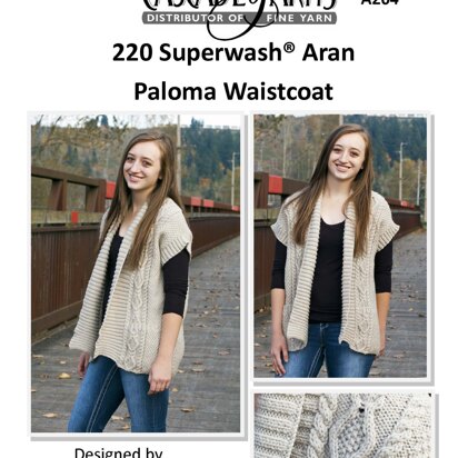 Paloma Waistcoat in Cascade Yarns 220 Superwash® Aran - A204 - Downloadable PDF