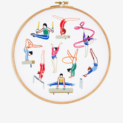 DMC Gymnasticts Embroidery Pattern - PAT2072 - Downloadable PDF