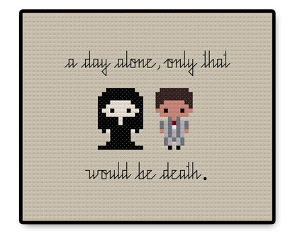 Gomez and Morticia In Love Bite Size - PDF Cross Stitch Pattern