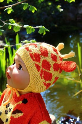 Giraffe Earflap Hat Knitting Pattern