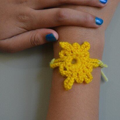 Crochet flower bracelets