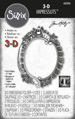 Sizzix 3-D Impresslits Embossing Folder - Floral Frame by Tim Holtz