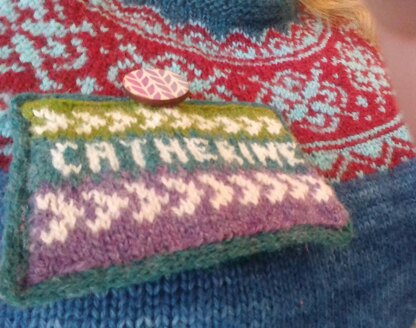 Knitted name badge