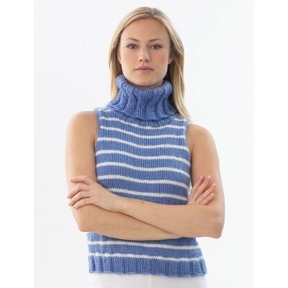 Stripe Sleeveless Pullover in Bernat Satin