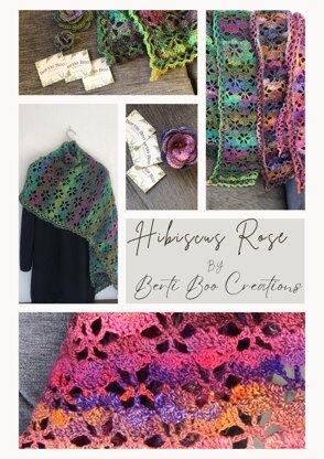 Hibiscus Rose Shawl Wrap Crochet Pattern