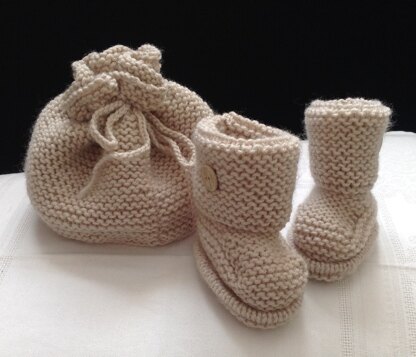 Ugg baby boots and bonnet