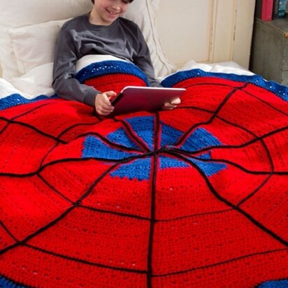 Spider Web Throw in Red Heart Super Saver Economy Solids - LW3213