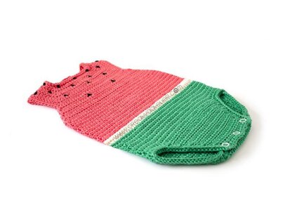 6-12 months - Crochet Watermelon Romper