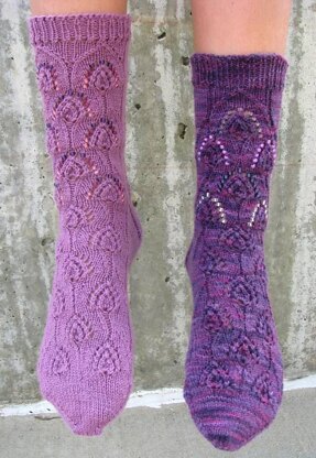 Beaded Peacock Socks