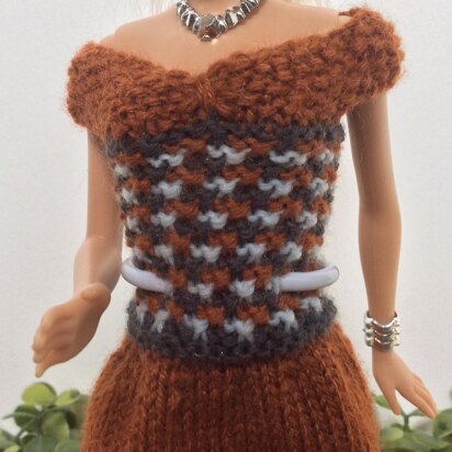 Barbie Doll Dress VIII - knitting pattern