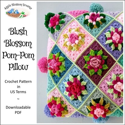 Blush Blossom Pom-Pom Pillow