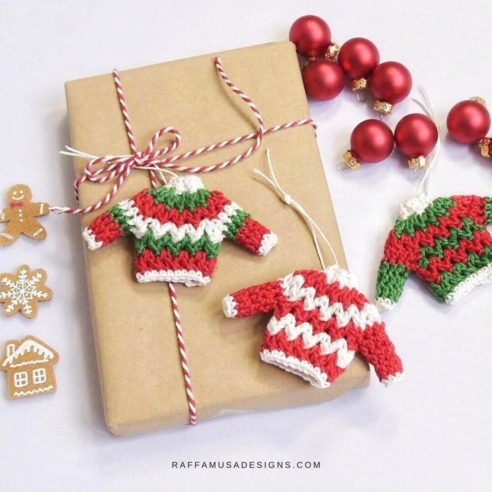 Ugly Jumper Ornament Crochet pattern by RaffamusaDesigns