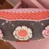 Peach Flower Granny Square Pillow