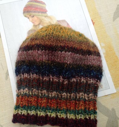 James C Brett Marble Chunky Hat using leftover wool