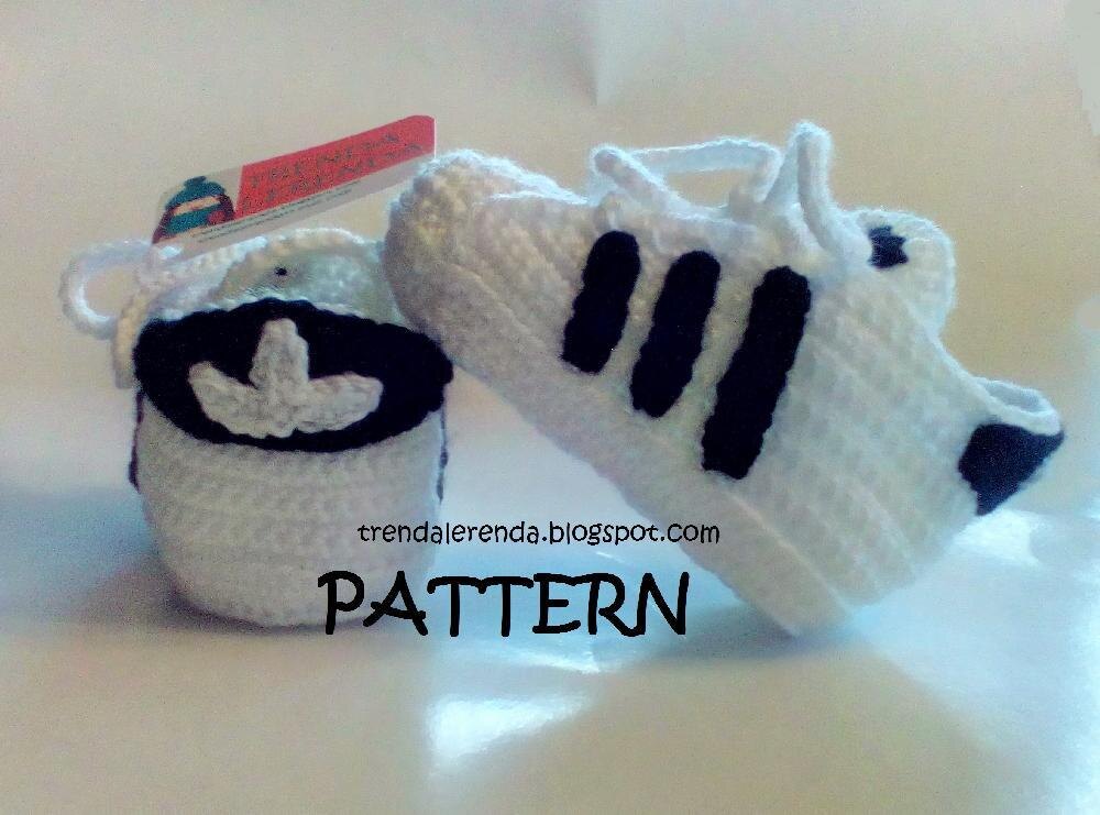 waarschijnlijk Wanneer haar Crochet baby sneakers inspired in Adidas Superstar. Crochet pattern by  Lucía | Trenda Lerenda | LoveCrafts