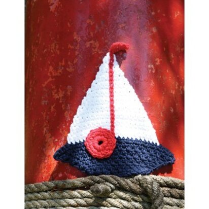 Sailboat Dishcloth in Lily Sugar 'n Cream Solids - Downloadable PDF