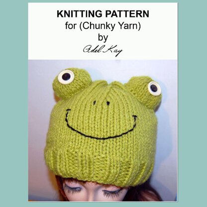 Fraser Frog Beanie Cap Ski Children Ladies Hat Knitting Pattern by Adel Kay