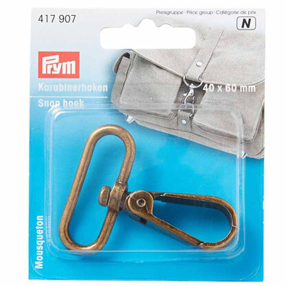 Prym Snap Hook 40mm x 60mm Antique Brass