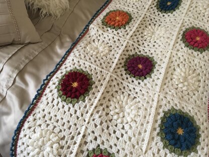 Flower crochet blanket