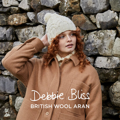 Debbie Bliss Cabled Bobble Hat (Free)