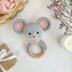 Mouse crochet pattern baby rattle Amigurumi teether toy