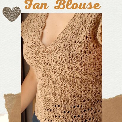 V-Neck Japanese Fan Blouse