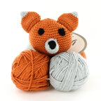 Plymouth Yarn Cuddle Buddies Fox Crochet Kit - 20in x 16in