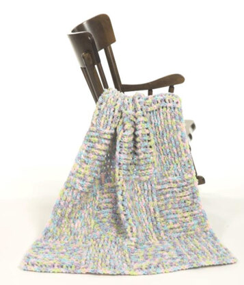 Crochet Baby Blanket in Plymouth Yarn Encore Boucle Colorspun - 1407 - Downloadable PDF
