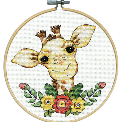 Design Works Giraffe Cross Stitch Kit - 8in Round