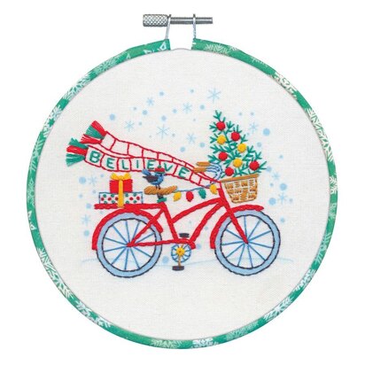 Dimensions Holiday Bicycle Embroidery Kit