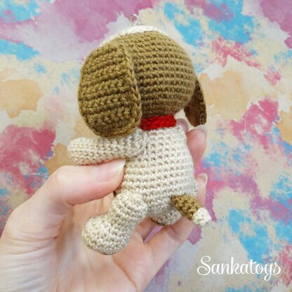 Amigurumi dog keychain pattern, crochet dog pattern, animal