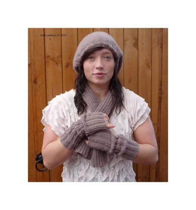 Hat, Wrist Warmers & Scarf Knitting Pattern#155