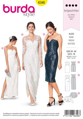 Burda Style Misses' Special Occasion Dress B6346 - Paper Pattern, Size 8-18