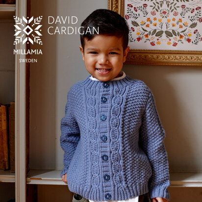 David Cardigan - Knitting Pattern for Kids in MillaMia Naturally Soft Merino