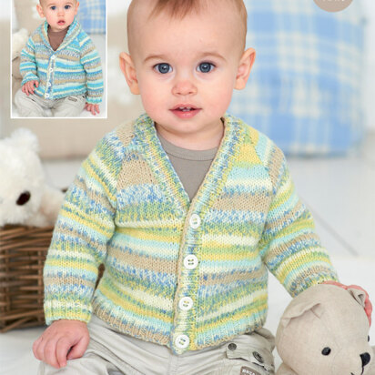 V Neck and Shawl Neck Cardigans in Sirdar Snuggly Baby Crofter DK - 1255 - Downloadable PDF