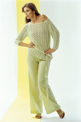 Ladies’ Sweater with Lace Pattern and Crochet Scarf in Schachenmayr Sun City - 6051