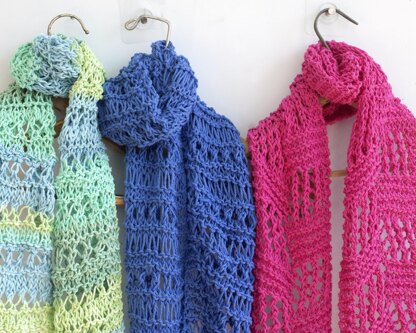 Three Easy Knit Lace Scarves