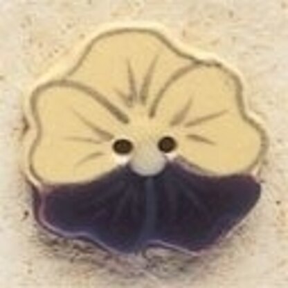 Mill Hill Button 43184 - Yellow and Purple Pansy