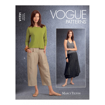 Vogue Misses' Deep-Pocket Skirt and Pants V1731 - Sewing Pattern