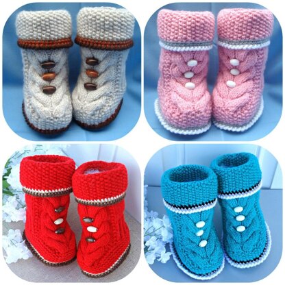 Knitting Pattern Baby Booties Baby Uggs Adam