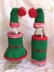 DK straight needles knitting pattern Santa and Elf Christmas wine bottle hat jacket & dress