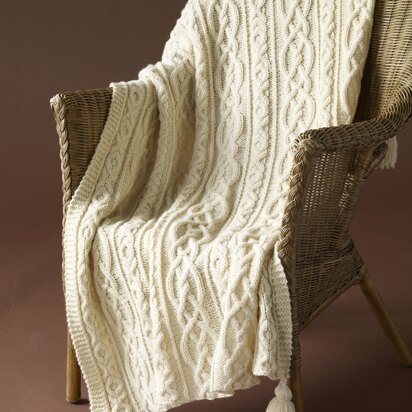 Lover's Knot Afghan in Lion Brand Fishermen's Wool - 60704AD - knitting pattern