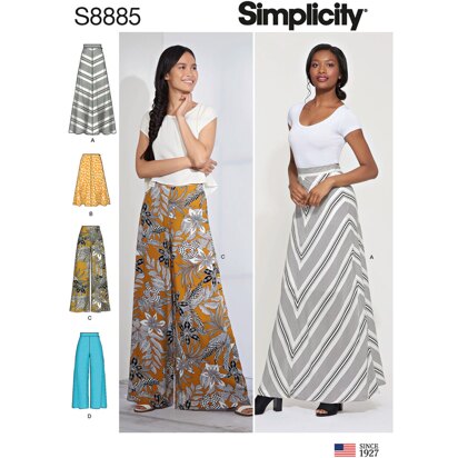 Simplicity S8885 Misses Skirt and Pants - Sewing Pattern