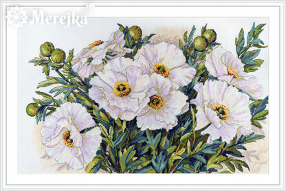 Merejka White Flowers Cross Stitch Kit