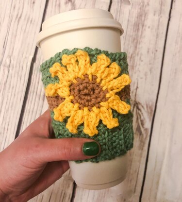 Sunflower Coffee Beanie Cozy