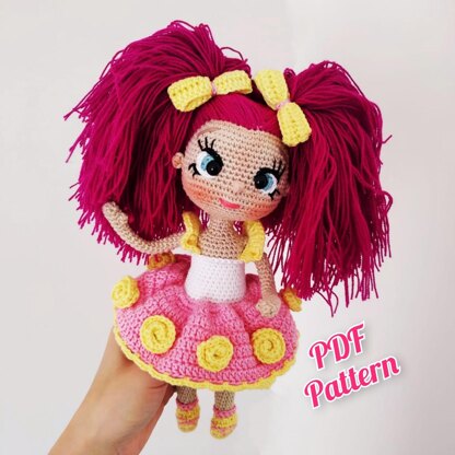 Crochet doll pattern, Amigurumi doll pattern, Crochet baby doll pattern 9,84 inch (25 cm)