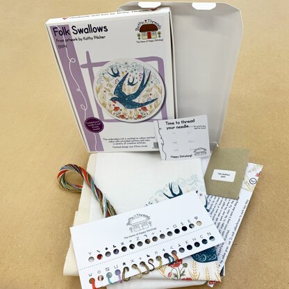 Bothy Threads Swallows Embroidery Kit - 20cm circle