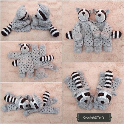 Raccoon Granny Hexagon Lovey